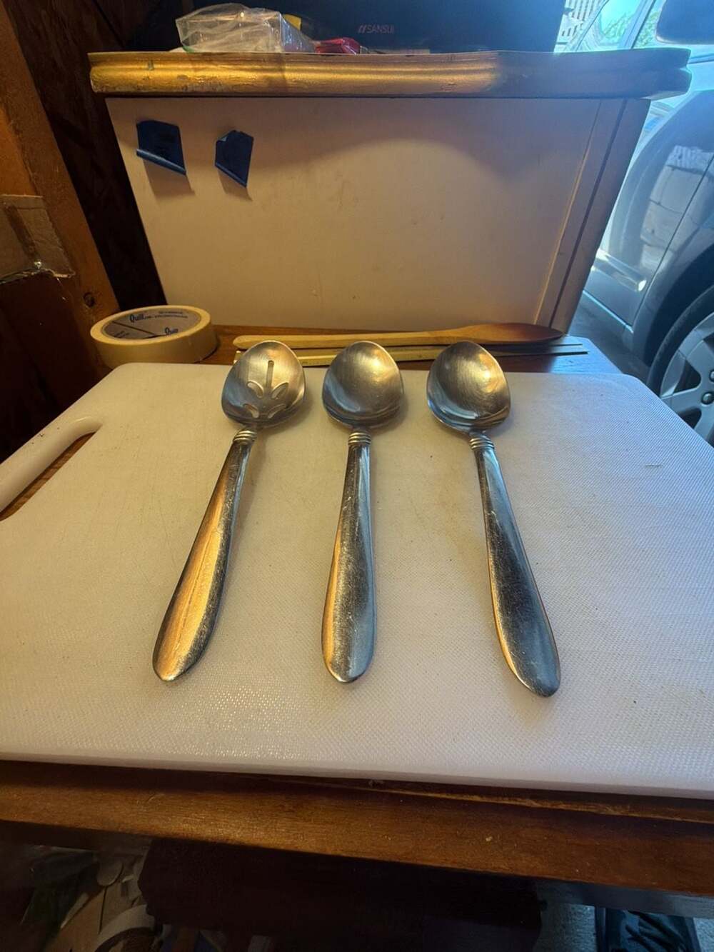 Oneida Banbury Stainless Steel Serving Spoons, Set of 3